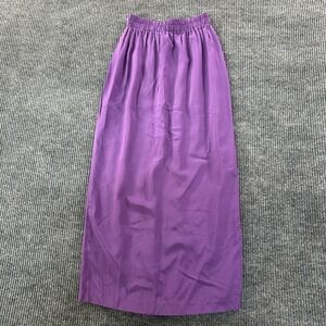 Design Todays Womens D-450 Maxi Skirt S Purple Rayon Blend Pleated Back Made USA